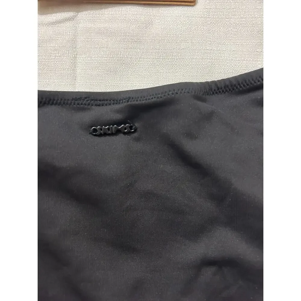 Skims NWT Swim Triangle Top & Dipped Mid Coverage Bikini Bottom Black Size Small